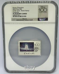 CINDERELLA 100th Stamp 1 Oz Silver Proof Coin 2$ Niue 2023 NGC PF 70 UCAM