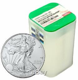 Certified Roll of 20 2020(P) 1 oz Silver Eagle Struck at Philadelphia NGC GEM BU