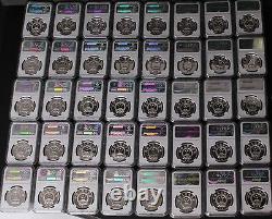China 1984 1993 Historical Figures People 40pcs Silver Coins SET ALL NGC PF69