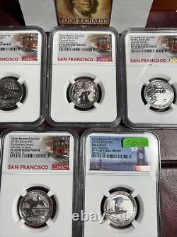 Complete Set (5) 2018S NGC Certified PF70 Reverse Proof ATB Silver Coins SQ1170