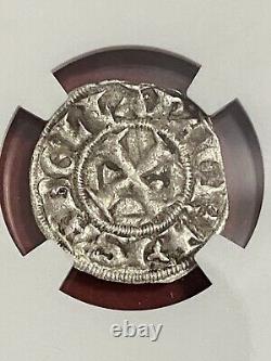 Crusader Princess Ysabella Silver Templar Coin 1297 NGC Certified AU 55