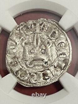 Crusader Princess Ysabella Silver Templar Coin 1297 NGC Certified AU 55