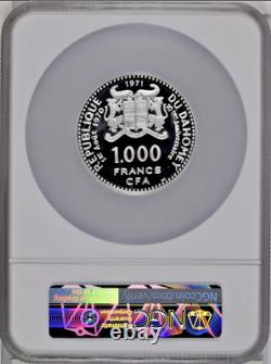 Dahomey 1971 Silver Proof Set 4 Coins 10th Independence Naked Woman NGC PF67-68