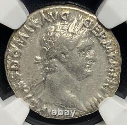 Domitian AD 81-96 Roman Empire AR SILVER Denarius Coin NGC Fine LUXURIOUS STRIKE