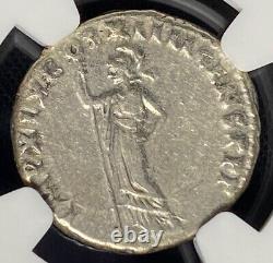 Domitian AD 81-96 Roman Empire AR SILVER Denarius Coin NGC Fine LUXURIOUS STRIKE