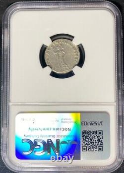 Domitian AD 81-96 Roman Empire AR SILVER Denarius Coin NGC Fine LUXURIOUS STRIKE