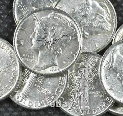 Estate Coin Lot 10x Mercury Dimes Uncirculated 90%? Silver Coins Unc? 10x