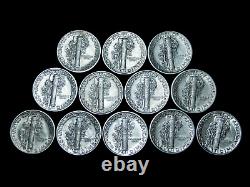 Estate Coin Lot 10x Mercury Dimes Uncirculated 90%? Silver Coins Unc? 10x