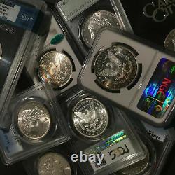 Estate Coin Lot 10x US Morgan Silver Dollars PCGS NGC Certified O, S, P MS64