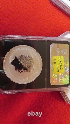 GHOSTBUSTERS SILVER 2017 Tuvalu PF 70 Reverse 1st BLACK CORE CAS Silver. 999 NGC