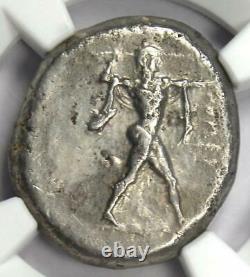 Greek Lucania Poseidonia AR Stater Silver Bull Coin 470-420 BC NGC Choice VF