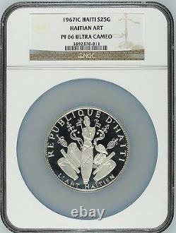 Haiti 1967 Set 3 Silver Coins Piedfort Anniversary of Revolution NGC PF65-67 COA