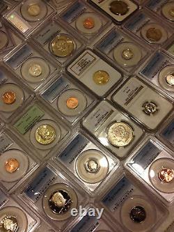 Huge Estate Sale Old Us Coins Pcgs Ngc Graded 4 Slab Lot Silver 10 Years+
