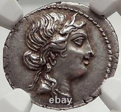 JULIUS CAESAR 48BC Ancient Silver Roman Coin VENUS TROY Rome HERO NGC i66473