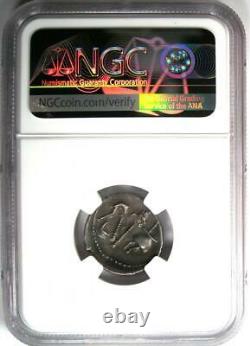 Julius Caesar AR Denarius Silver Elephant Coin 49-48 BC Certified NGC XF (EF)