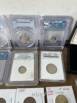 Large Coin Lot Graded And Rare Coins Everything In Picture Included PCGS Silver