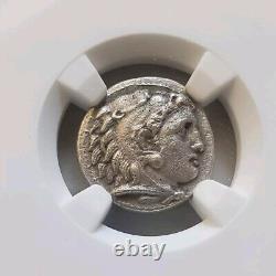 Macedon Philip II Drachm NGC AU 5/2 FINE STYLE Ancient Silver Coin