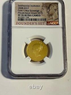 Magnificent, 2PC SMITHSONIAN-1838 GOLD FOUNDERS SET. NGC PF70UC (#125)