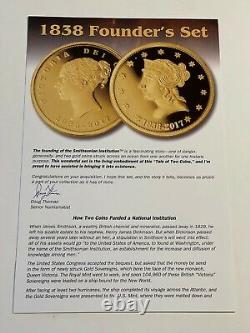 Magnificent, 2PC SMITHSONIAN-1838 GOLD FOUNDERS SET. NGC PF70UC (#125)
