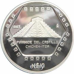 Mexico 5 oz. 1993 PIRAMIDE DEL CASTILLO CHICHEN ITZA NGC PF68 UC. KM# 676