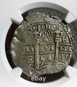 NGC AU Capitana Shipwreck 1654 Spanish Bolivia 4 Reales Silver Cob Coin