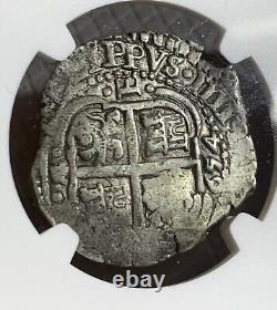 NGC AU Capitana Shipwreck 1654 Spanish Bolivia 4 Reales Silver Cob Coin