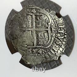 NGC AU Capitana Shipwreck 1654 Spanish Bolivia 4 Reales Silver Cob Coin