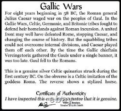 NGC Celtic Tribes in Ancient Gaul Quinarius Silver & Gallic Wars Caesar vs. Celt