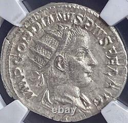 NGC Certified Ancient Roman Coin Emperor Gordian III 238-244AD Genuine XF Silver