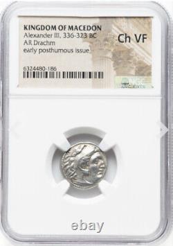 NGC Ch VF Alexander the Great III 336-323 BC Kingdom Macedon Greek Drachm Coin