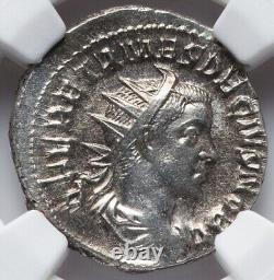 NGC Ch XF Herennius Etruscus AD 251 Denarius Roman Empire Coin, CAESAR 2 MONTHS