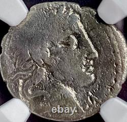 NGC Graded Roman Republic 90 BC Silver Denarius Coin C. Vib. C. F. Pansa Apollo