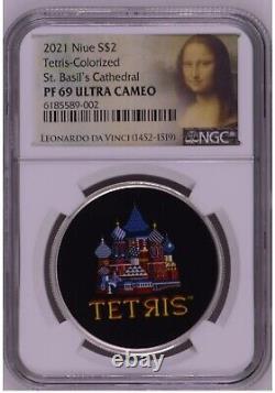 NGC PF69 2021 Niue Tetris St. Basil's Cathedral Silver coin 1oz faint spot haze