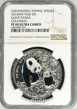 NGC PF69 UC 2014 Niue 1oz Solid Silver Coin Giant Panda