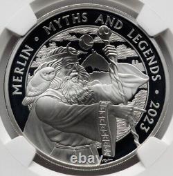 NGC PF70 2023 MERLIN Myths and LEGENDS ENGLAND 1 Oz FR G BRITAIN UK BRITISH Coin