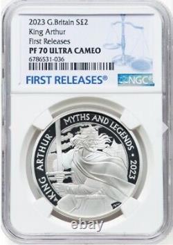 NGC PF70 2023 Myths and LEGENDS KING ARTHUR ENGLAND £2 1 Oz G BRITAIN UK BRITISH