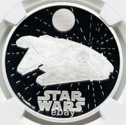 NGC PF70 2024 Star Wars Millennium Falcon, Great Britain PROOF SILVER 1 Oz Coin