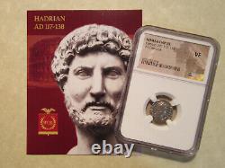 NGC Roman coin of HADRIAN SILVER Denarius graded VF super nice coin AD 117-13