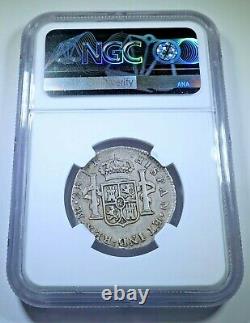 NGC XF-45 Double Struck Mint Error 1797 Spanish Peru Silver 2 Reales Coin