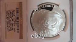 One Ounce. 999 Silver 2015 G. Britian S5pnd Sir Winston Churchill Ngc Pf 69 Uc