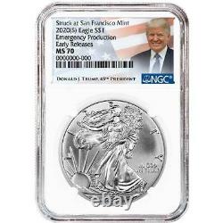Presale 2020 (S) $1 American Silver Eagle NGC MS70 Emergency Production Trump
