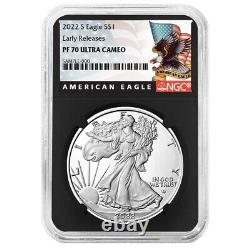 Presale 2022-S Proof $1 American Silver Eagle NGC PF70UC ER Black Label Retro