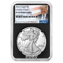 Presale 2022-S Proof $1 American Silver Eagle NGC PF70UC FDI Trump Label Retro