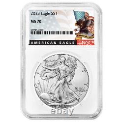 Presale 2023 $1 American Silver Eagle 3pc Set NGC MS70 Black Label Red White B