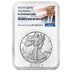 Presale 2023-W Proof $1 American Silver Eagle NGC PF70UC ER Trump Label