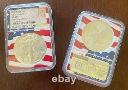 RARE 2021 T-2 American Silver Eagle NGC MS 70 New Year's Day Edition Flag Core