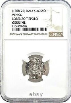 Republic of Venice Silver Grosso Coin NGC Certified, With Story, Certificate