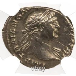 Roman Silver Denarius of Trajan (AD 98-117) NGC XF Graded Coin