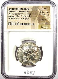 Seleucus I AR Tetradrachm Seleucid Coin 312-281 BC Certified NGC Choice VF