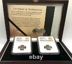 Seven Hills Hoard 2 Coin Set- Geta & Caracalla Silver Denarius NGC Choice XF